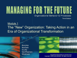 The “New” Organization: Taking Action in an Era of Organizational Transformation