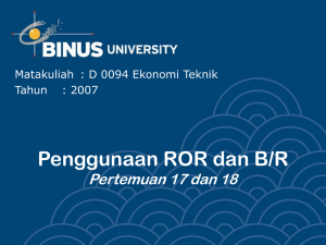 Penggunaan ROR dan B/R Pertemuan 17 dan 18 Tahun