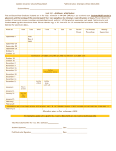 Adelphi University School of Social Work  Field Instruction Attendance Sheet 2015-2016