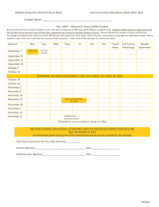 Adelphi University School of Social Work Field Instruction Attendance Sheet 2015-2016