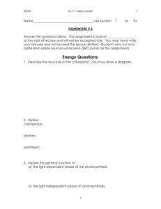 Homework # 2 on Energy