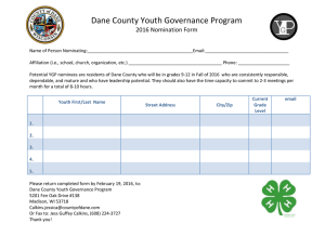 Dane County Youth Governance Program 2016 Nomination Form