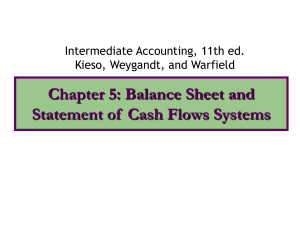 Chapter 5: Balance Sheet and Statement of  Cash Flows Systems