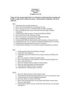 Psychology 1 Study Guide 3 Hassett (Chapters 4, 8, 10)