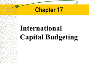 International Capital Budgeting Chapter 17