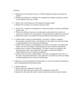 going management concern letter representation the risks misstatement of material assessing and identifying