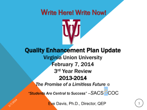 * QEP Progress Report 1st quarter 2013 - 2014