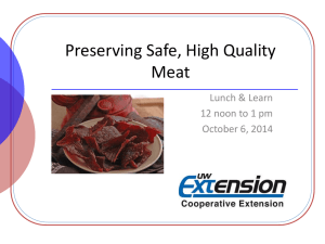 Preserving Safe, High Quality Meat Lunch &amp; Learn 12 noon to 1 pm
