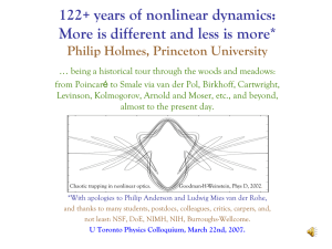 122+ years of nonlinear dynamics: Philip Holmes, Princeton University