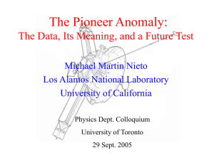The Pioneer Anomaly: The Data, Its Meaning, and a Future Test