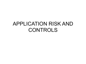 APPLICATION RISK AND CONTROLS