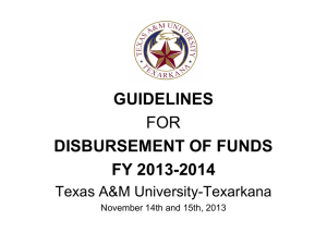 Disbursement of Funds