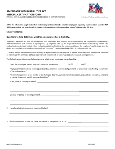 ADA Medical Certification Form