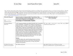 Learning In Communities Program Review