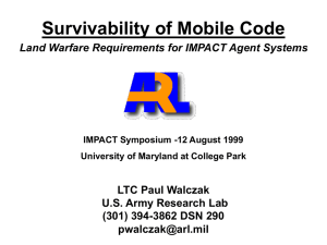Survivability of Mobile Code