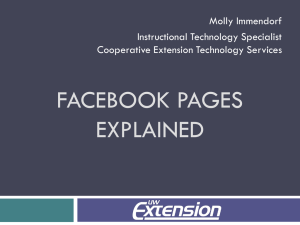 FACEBOOK PAGES EXPLAINED Molly Immendorf Instructional Technology Specialist