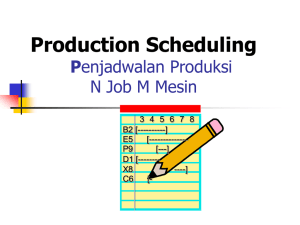 Production Scheduling P N Job M Mesin