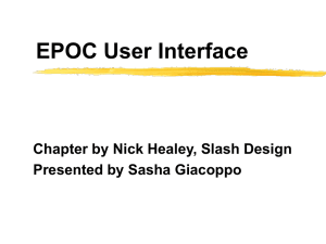 EPOC User Interface Chapter by Nick Healey, Slash Design