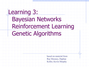 Learning 3: Bayesian Networks Reinforcement Learning Genetic Algorithms