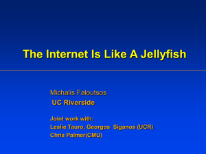 The Internet Is Like A Jellyfish Michalis Faloutsos UC Riverside Joint work with: