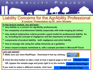 online self-learning training power point module devoted to liability-related