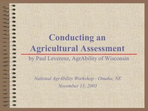 Conducting an Agricultural Assessment by Paul Leverenz, AgrAbility of Wisconsin