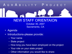 NEW STAFF ORIENTAION • Agenda • Introductions-please provide: