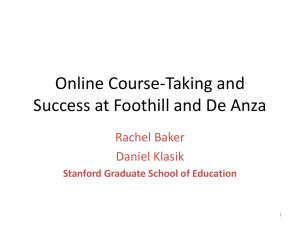 Stanford Research on FHDA Online Courses