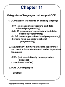 Chapter 11 Categories of languages that support OOP: