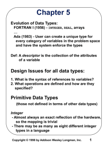 Chapter 5 Evolution of Data Types: