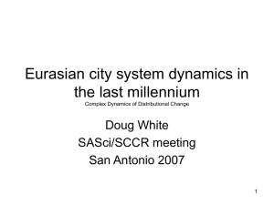 Eurasian city system dynamics in the last millennium Doug White SASci/SCCR meeting