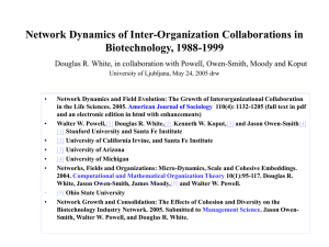 Network Dynamics of Inter-Organization Collaborations in Biotechnology, 1988-1999