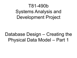 T81-490b Systems Analysis and Development Project – Creating the