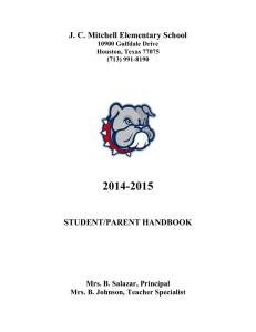 Mitchell Elementary Student Parent Handbook 2014-2015