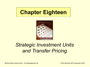 Chapter Eighteen Strategic Investment Units and Transfer Pricing