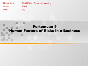 Pertemuan 5 Human Factors of Risks in e-Business Matakuliah : F0662/Web Based Accounting