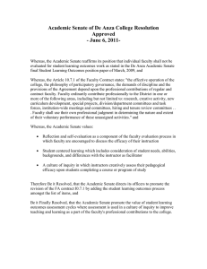 Academic Senate of De Anza College Resolution Approved - June 6, 2011-