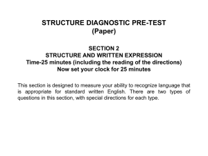 STRUCTURE DIAGNOSTIC PRE-TEST (Paper)