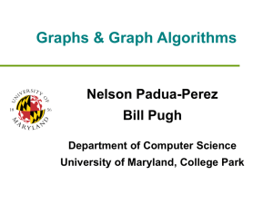 Graphs &amp; Graph Algorithms Nelson Padua-Perez Bill Pugh Department of Computer Science