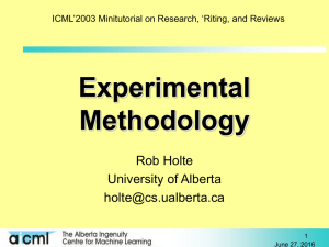Rob Holte's slides on experimental methodologies