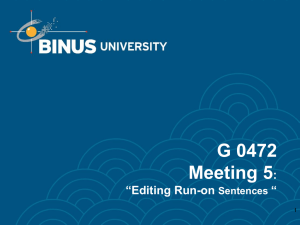 G 0472 Meeting 5 : “Editing Run-on