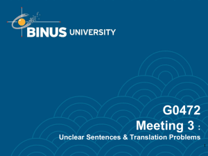 G0472 Meeting 3 : Unclear Sentences &amp; Translation Problems