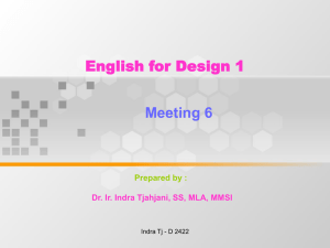 English for Design 1 Meeting 6 Prepared by :