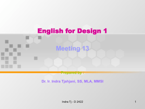 English for Design 1 Meeting 13 Prepared by :