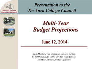 Multi-Year Budget Projections Presentation to the De Anza College Council