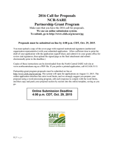 2016 Call for Proposals NCR-SARE Partnership Grant Program