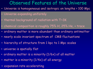 Observed Features of the Universe