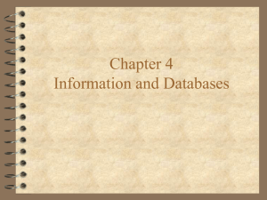 Chapter 4 Information and Databases