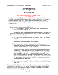 EECS 40, Fall 2007 Prof. Chang-Hasnain  Homework #10