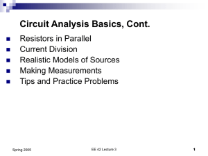 Circuit Analysis Basics, Cont.